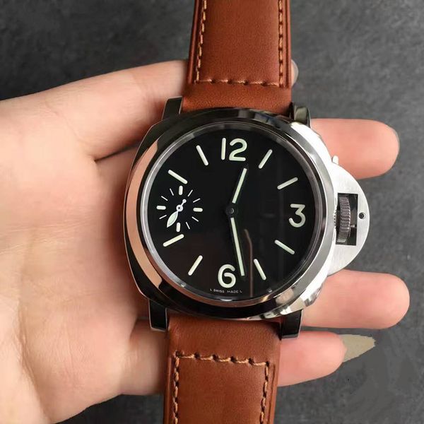 

New brand 00005 men 039 tainle teel ca e leather trap mechanical watch 44mm with box