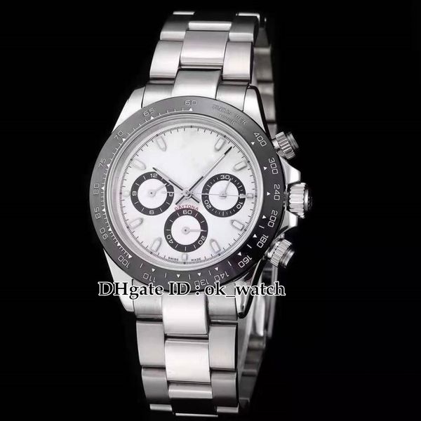 Relógio novo preto de cerâmica com mostrador preto e branco automático masculino 116500LN 116500 relógio de vidro de safira de alta qualidade 40 mm para homens melhores relógios