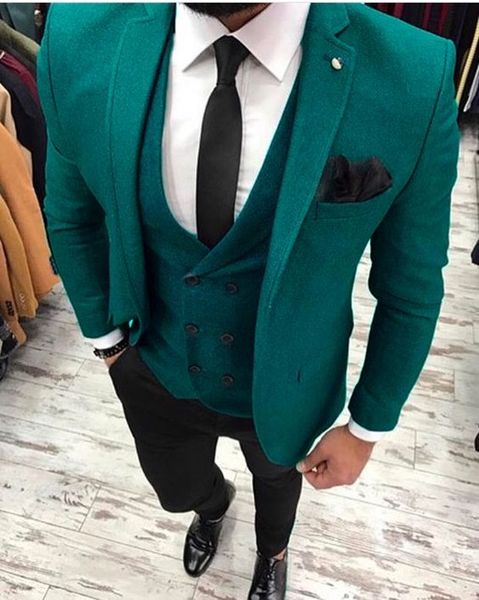 

costume homme men suits 2020 latest green tweed with black pant men suit for wedding 3pcs masculino slim fit tuxedo mens suits, White;black