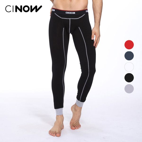 

men's basic cotton thermal underwear bottom long johns underpants leggings tights, Black;brown