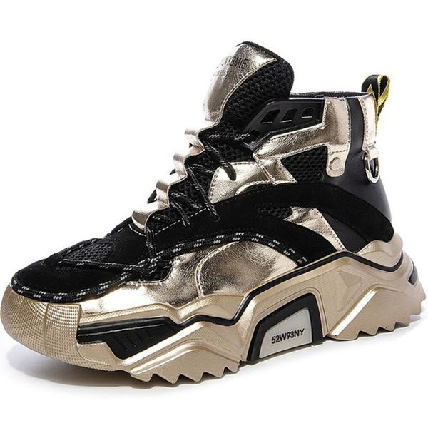 

genuine leather women's platform sneakers 2019 winter fashion women chunky shoes breathable ladies trainers footwear, Black