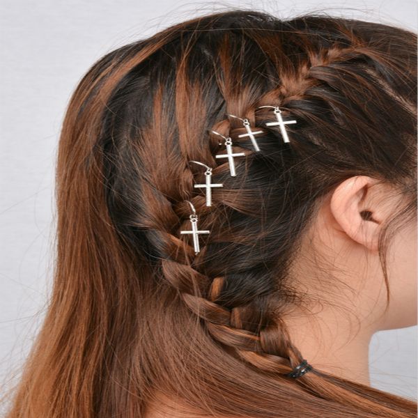2018 Hair Braided Ring Gold Silver Leaf Clip Hairpin Jewelry Design Dreadlock Hoop Circle Hair Accessories Decorative Hair Pins For Buns Hair