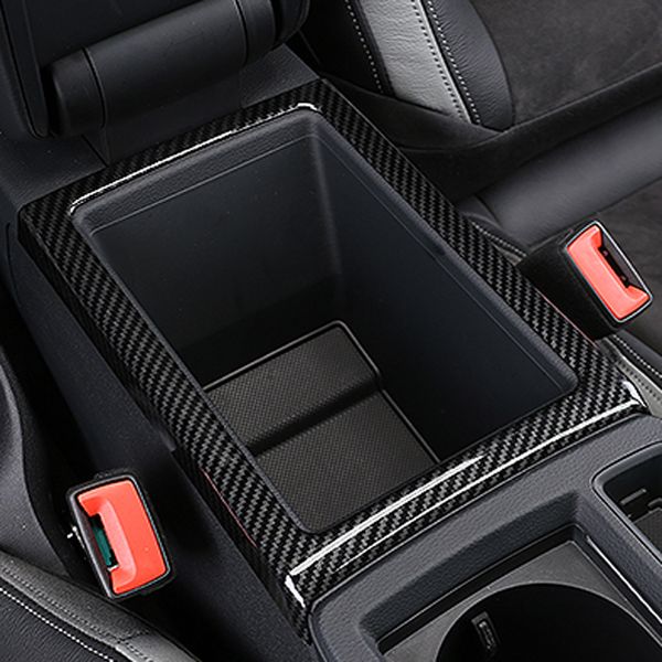 

for q3 2019 car armrest storage box frame bezel trim abs carbon fiber style car styling accessory
