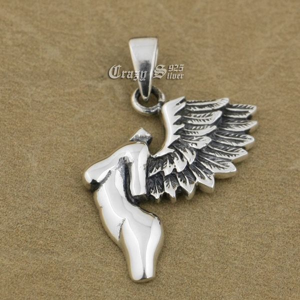 

925 sterling silver naked wing angel fashion pendant 9s016 just pendant