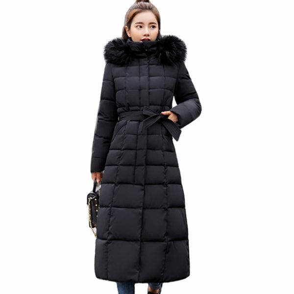 

2019 new arrival fashion slim women winter jacket cotton padded warm thicken ladies coat long coats parka womens jackets, Black