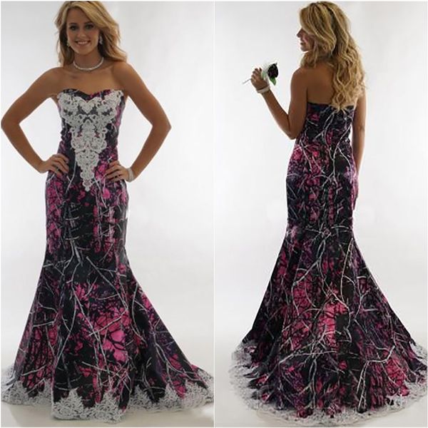 

new sweetheart lace appliques camo wedding dresses slim formal bridal wed gowns long muddy girl camouflage vestidos de mariee camouflage, White