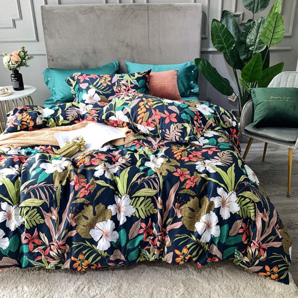 

european style floral bed linen sheets 600tc egyptian cotton bedding sets duvet cover 4pcs double  king bedspreads #sw