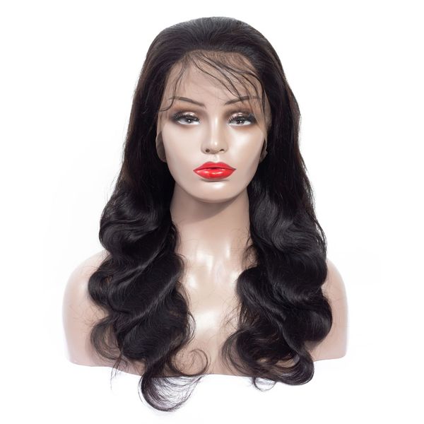 

human hair wigs lace front human hair wigs lace closure wig brazilian body wave wig for black women real wig full lace headgear, Black;brown