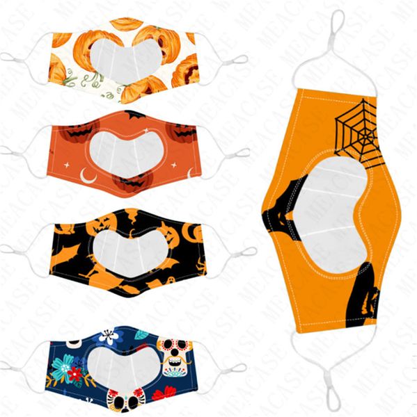 

adults clear face mask fashion facemasks protective mouth face mask halloween pumpkin tpu clear masks for deaf dumb deaf-mute d8305