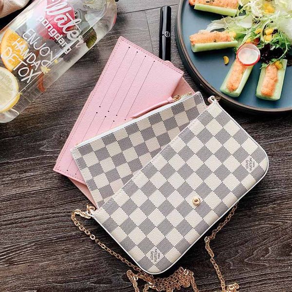 

Бесплатная Доставка! Новый Натуральная Кожа Мода Цепи Сумки На Ремне Сумочка Пресбиопический Мини Кошельки Мобильный Держатель Карты Кошелек M61276