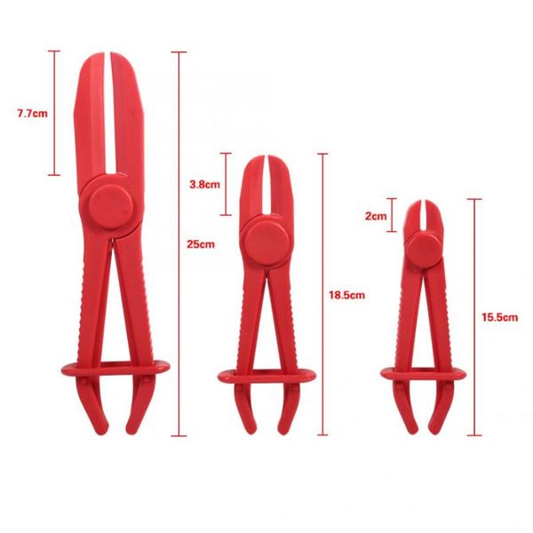 

3pcs nylon hose clamp tool set red brake fuel water line clamp plier hands tool