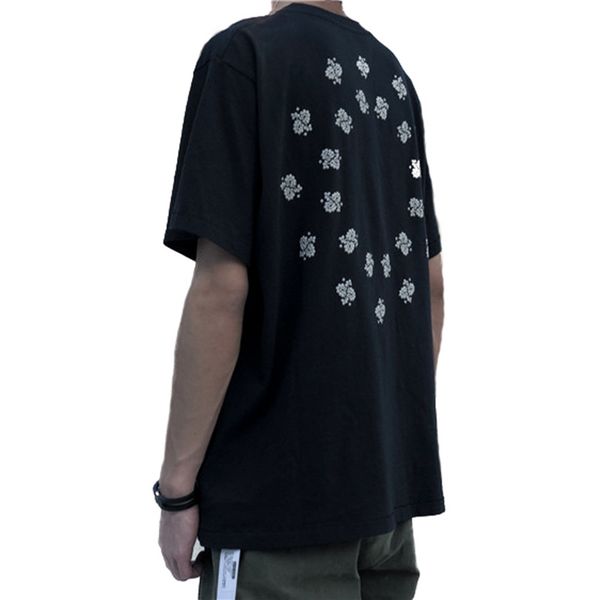 

confusion tee high street old washed foam chaos paisley floral print mens short-sleeved womens t-shirt, Red