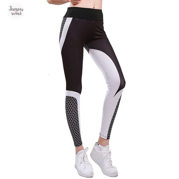 

new fashion fitness women leggings girl polyester print mesh stitching trousers breathable slimming elasticity leggings drop shipping, Black