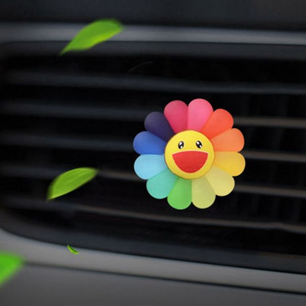 

sun flower car air freshener perfume air conditioner outlet perfume clip auto freshener car interior accessories