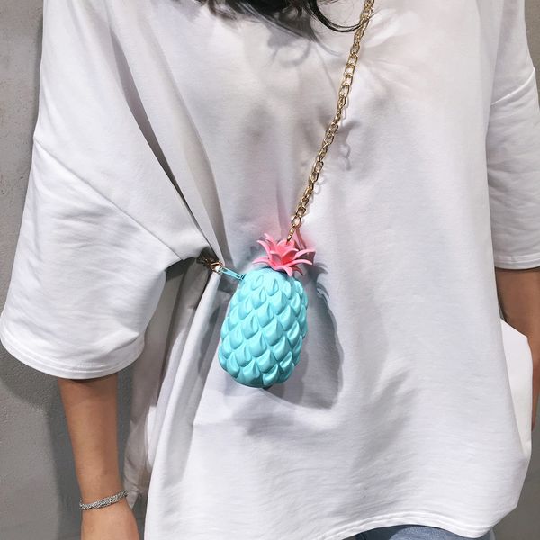 

2019 women's fashion casual pineapple jelly pack silicone messenger bag small shoulder bag bolsa feminina 2019 moda saco 50
