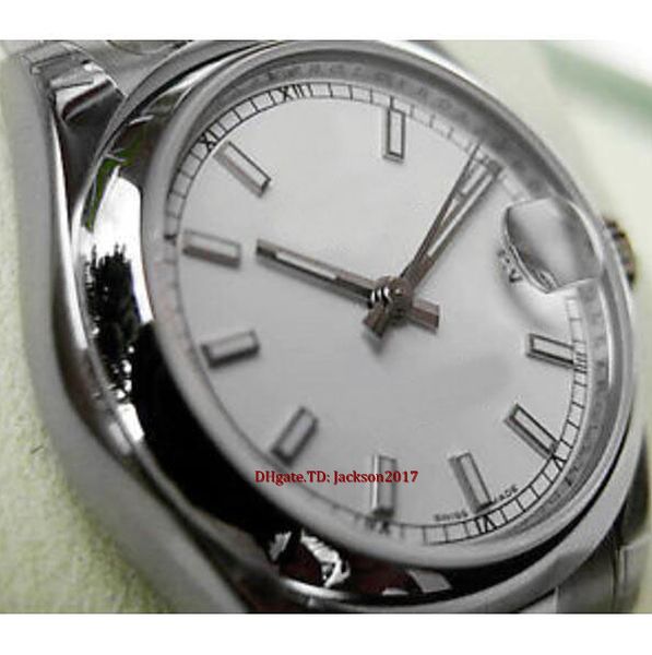 

christmas gift original box certificate lady womens watches 178240 midsize stainless steel white index dial 31mm, Slivery;brown