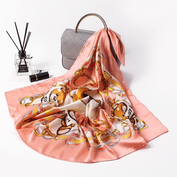 

square scarf women toy bear head shawl&wraps foulard large hijab 4 seasons square scarves 2018 summer beach towel fj107