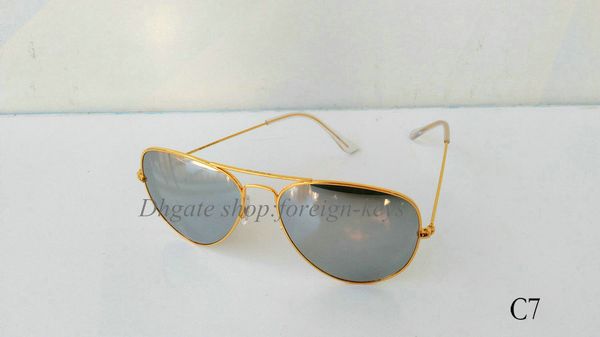

fast shipping selling classic sunglasses alloy frame women's and men's glass lenses with the brown cases, White;black