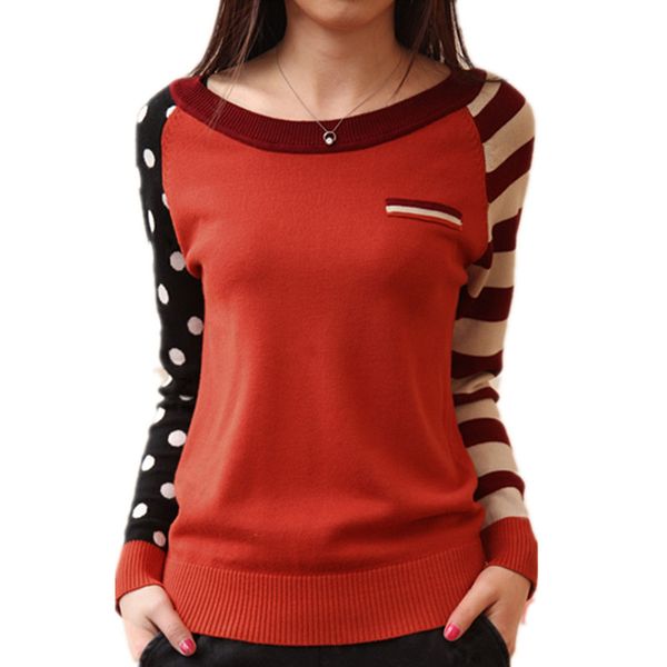 

4 candy color new 2016 o-neck autumn women sweater long sleeve pullovers knitting casual sweaters pull femme sudaderas jumper, White;black