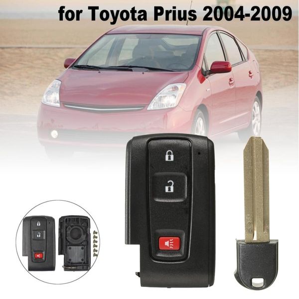 

3 2+1 buttons car smart remote flip entry keyless key case shell cover with key blade for prius fob 2004-2007 2008 2009