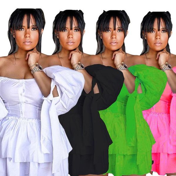 3xl Women Summer Slash Neck Bandage Bodycon Mini Dress Short