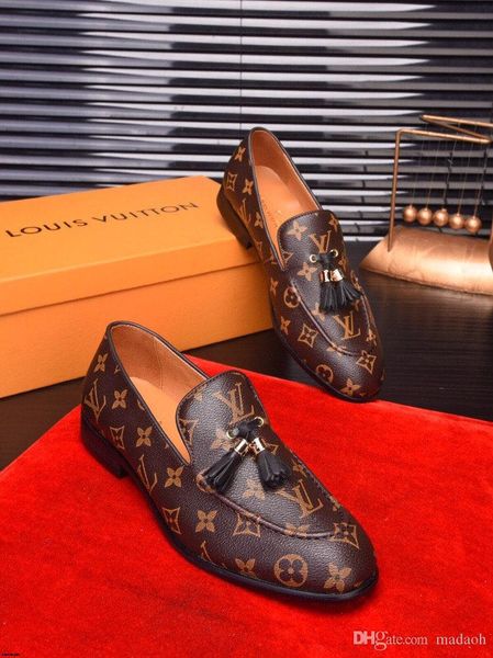 

20fw italian luxury brands mens dress shoes genuine leather shoes men forma classic brogue shoes men oxfords sapato social masculino yetc5, Black