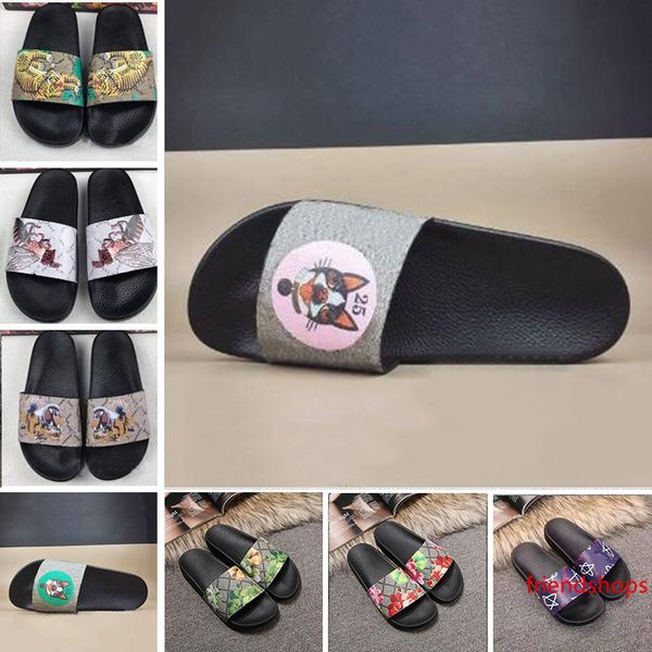 

brand men women scuffs sandals designer shoes luxury slide summer fashion wide flat slippery sandals slipper flip flop 35-46 flower