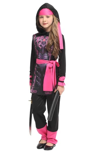 

shanghai story girls naruto anime cosplay kids children halloween warrior ninja costume carnival purim masquerade party clothes, Black;red