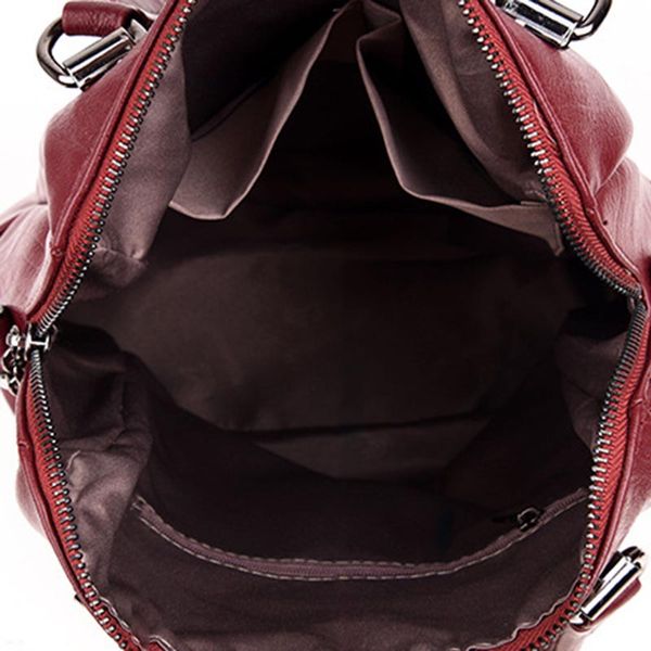 

1 pcs women shoulder crossbody bag vintage pu zipper solid color for travel shopping bvn66