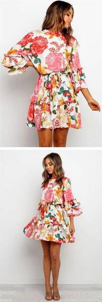 

sleeve hollow out womens dress trendy style ladies casual dress fashion printed womens designer dress long, Black;gray