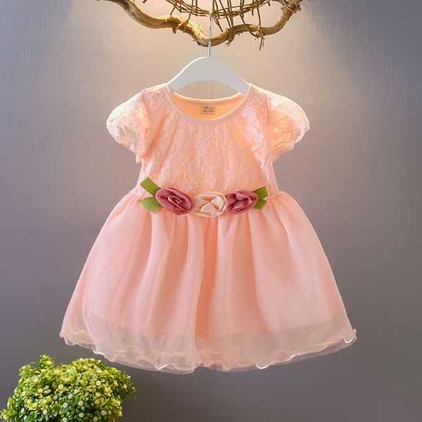 

girls lovely dresses summer toddler kids ruched lace tulle dress new children girl short sleeve patchwork princess dresses #lr3, Red;yellow