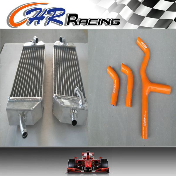 

for 400 450 525 mxc/exc 2004 2005 2006 aluminum alloy radiator & silicone radiator hose orange