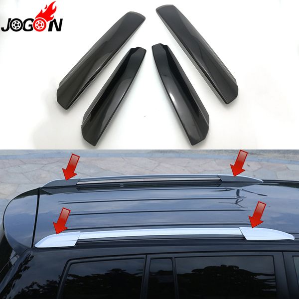 

4pcs for toyota highlander xu40 2008 2009 2010 2011 2012 2013 silver & black roof rack bar rail end replacement cover shell