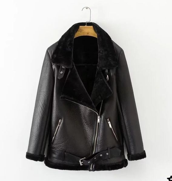 

luxury women designer coat winter motorcycle velvet brand jacket female short lapels thick korean version jackets parkas size s- wholesales, Black;brown