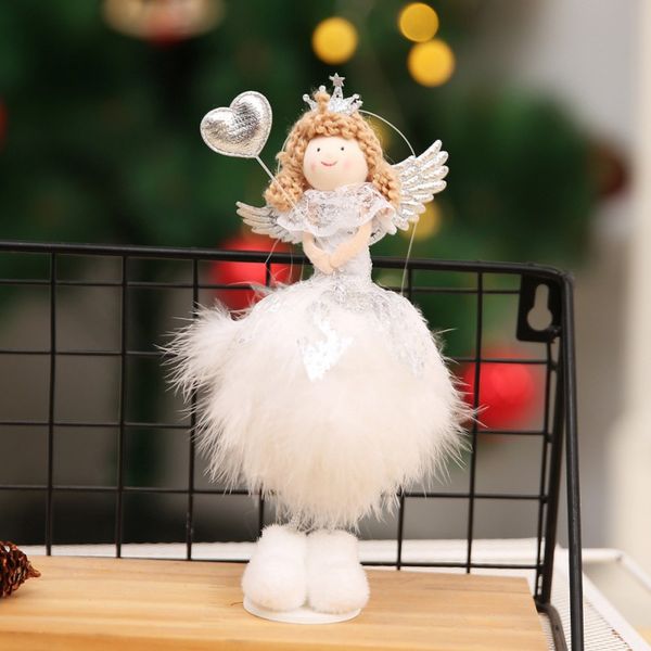 

christmas ornaments doll kids gifts christmas decorations white standing snowman angel plush doll desk table decorations
