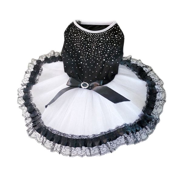 

black pet tutu dress for cats and small dogs puppy pet bling lace wedding dress cute cat clothes kitten shirt for summer xs-xxl