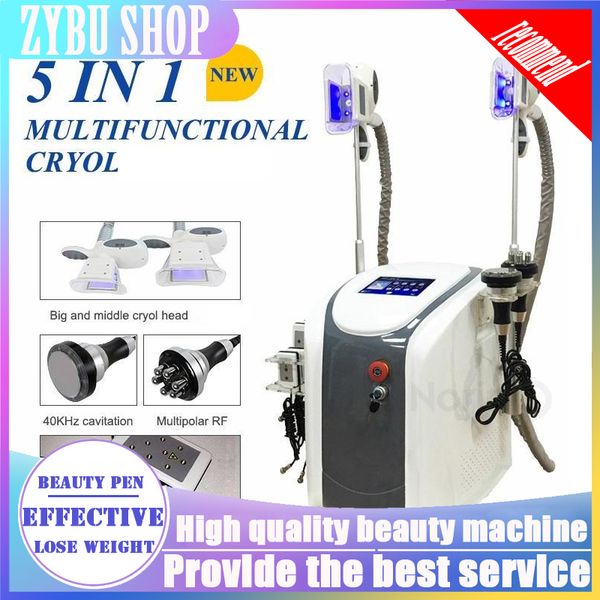 

new 5 in 1 body slimming fat ing cryol machine 40k cavitation radio frequency lipo laser pad cooling temperature equipment