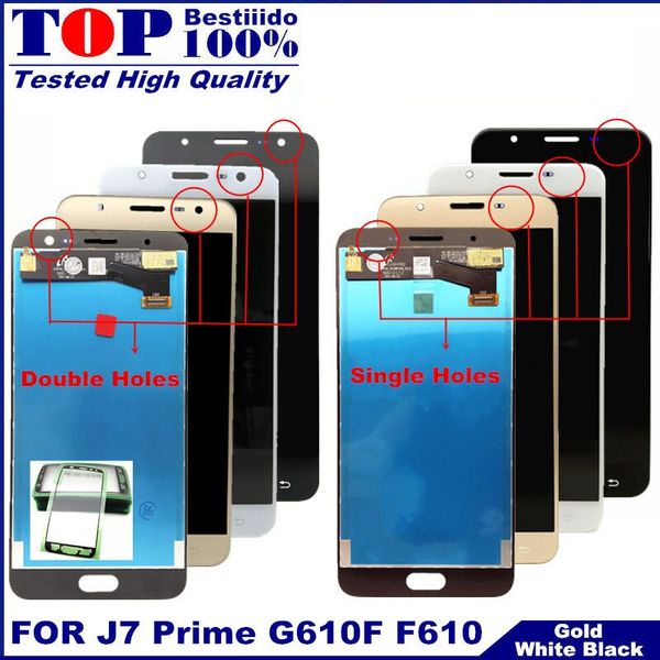 

Lcd replacement full digitizer for am ung galaxy j7 prime g610 g610f on7 2016 g6100 di play touch creen a embly double hole