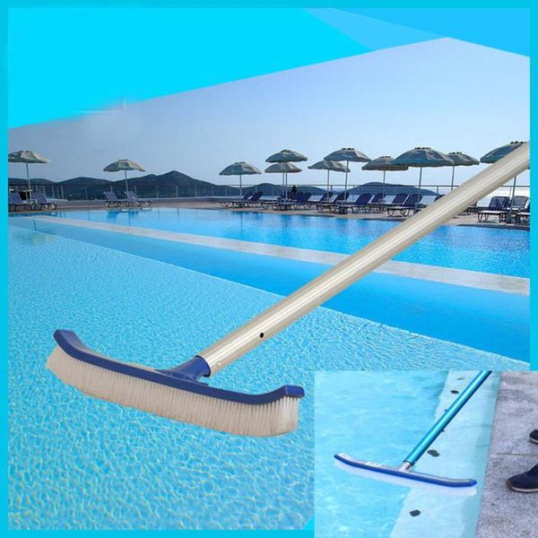 

pool & accessories 18 inch curved swimming brush cleaning tools spa wall floor nylon bristles cleaner broom