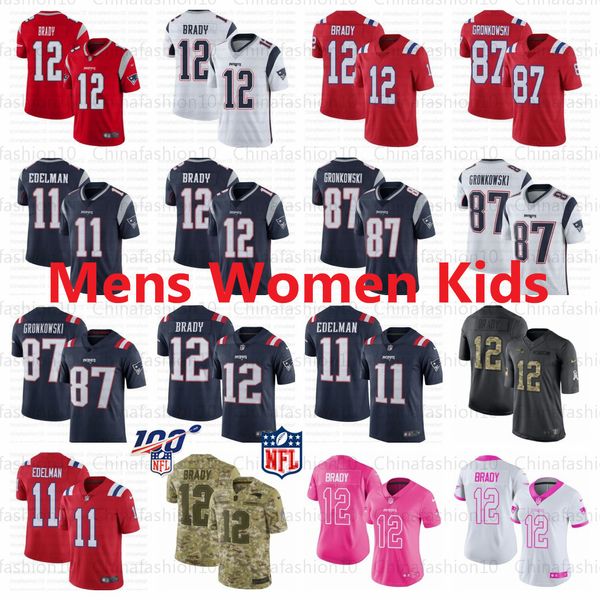 

Men women youth 12 tom brady 87 rob gronkow ki patriot jer ey 11 julian edelman pink ru h fa hion alute to ervice football jer ey