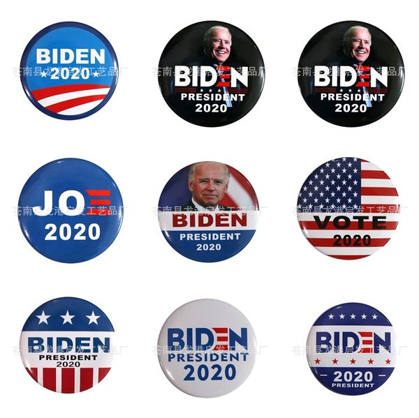 

customize hard enamel silkscreen print lapel pins print biden badges #389, Silver
