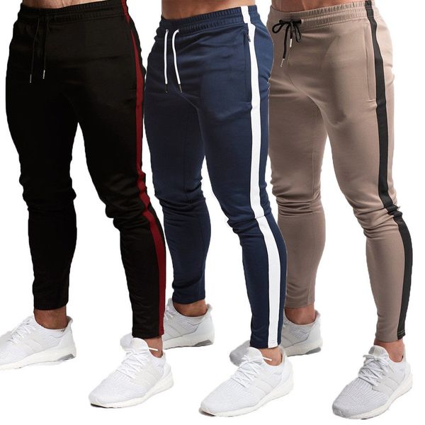 

men's jogger pants fashion sports gym workout hip hop track trousers long slacks, Black