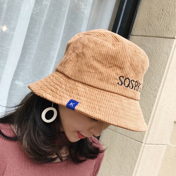 

new fashion casual easy take away hip hop cool outdoor autumn caps travel hat women velvet bucket hats with letter print cap, Blue;gray