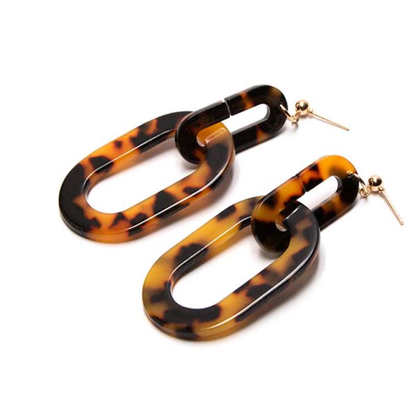 

1 pair women large leopard square dangle earrings casual party jewelry gifts eig88, Silver