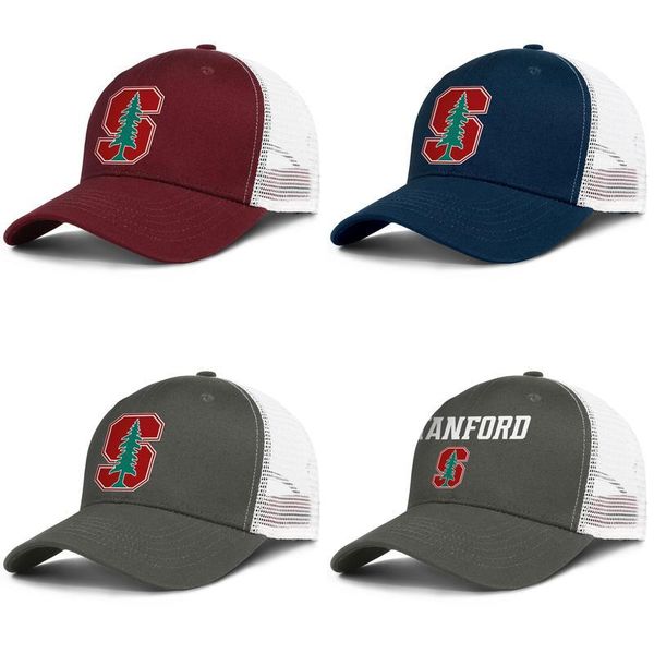 

stanford university pride mens and women adjustable trucker meshcap cool fitted team baseballhats logo sign 1891 cardinal, Blue;gray