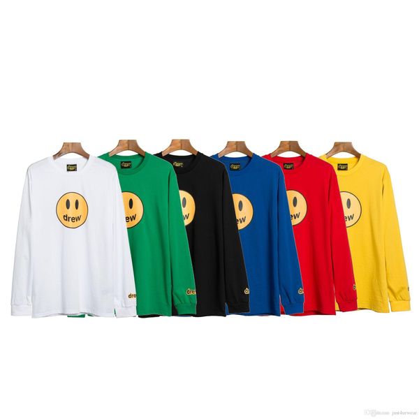 

mens fashion designer letter printing loose t-shirts long sleeve crew neck breathable tee male casual brief couple, White;black