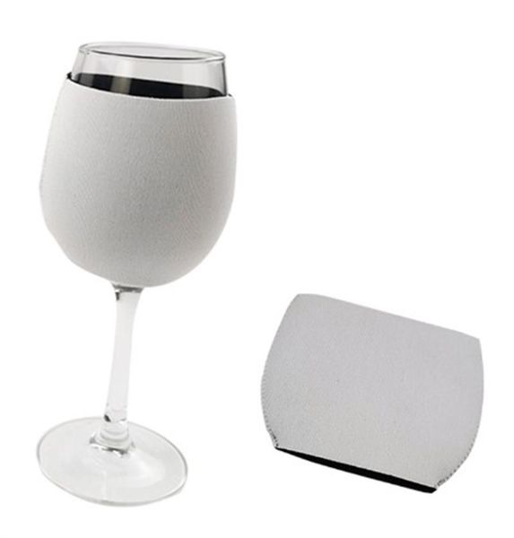 

factory price wholesale sublimation blank consumable neoprene red wine glass cover goblet sleeve for diy personalized custom home decoration