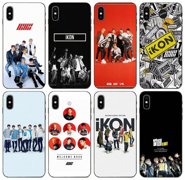 

tongtrade] ikon kpop flexible painted case for iphone 8 7 plus x xs 11 pro max samsung a80 a8s a9 honor note 10 sony xperia m4 custom case