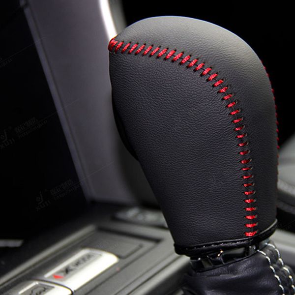 

cowhide layer leather automatic gear shift collars gear cover for 2013-2014 forester