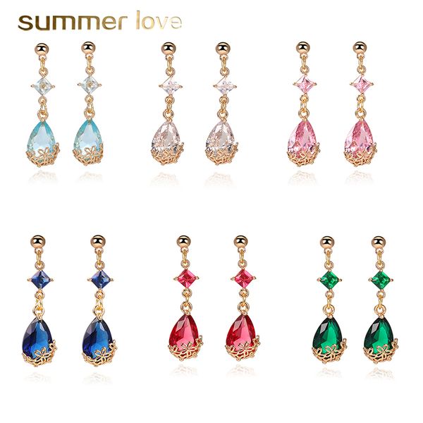 

new arrival k9 crystal glass chandelier dangle earring for women unique design geometric water drop earring trendy jewelry gift, Silver